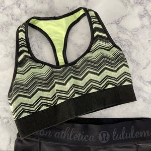 Reversible LULULEMON Chevron Neon Sports Athletic Gym Yoga Barre Hiking Bra Top